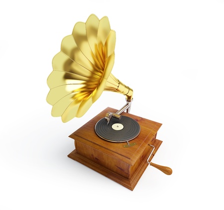 gramophone on a white backgroundの写真素材