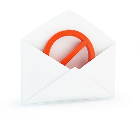 letter no sign on a white backgroundの写真素材