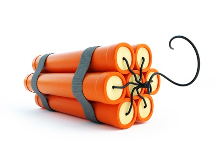 dynamite on a white backgroundの写真素材