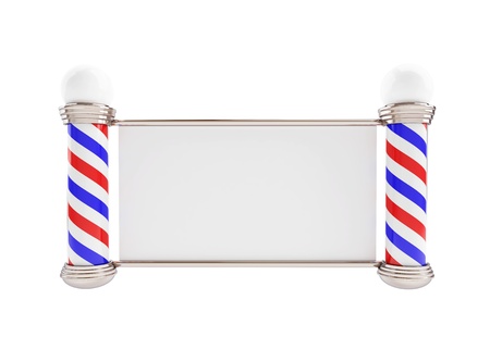 Barber Pole 3d Illustrations on a white backgroundの写真素材