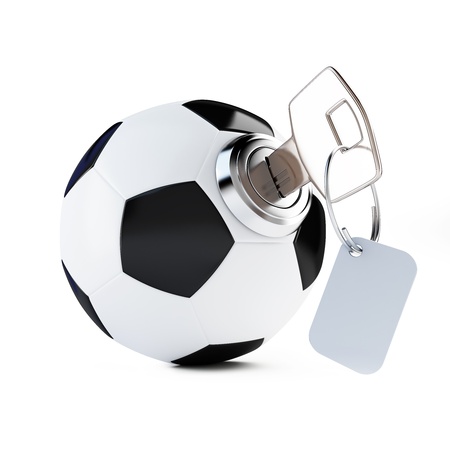key football, soccer ball on a white backgroundの写真素材