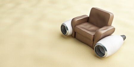 aircraft engine leather armchair beachの写真素材