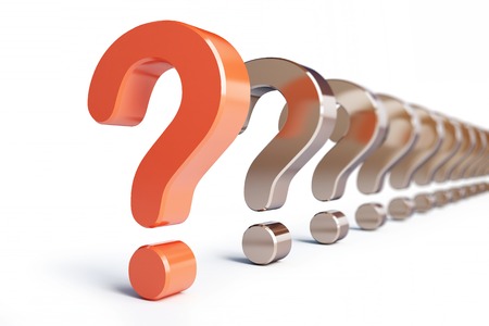 question mark row on a white background