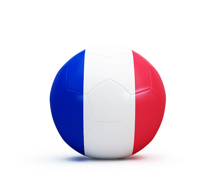 soccer ball french flag. 3d Illustrations on a white backgroundの写真素材