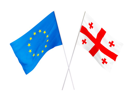 association of georgia and the european union. 3d Illustrations on a white background