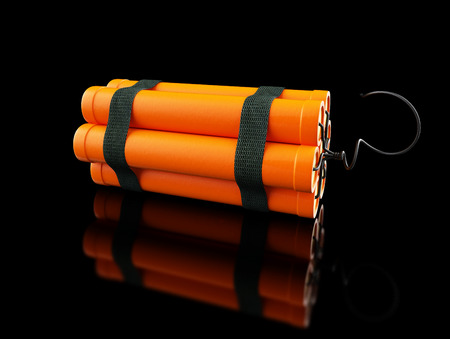 dynamite on a black backgroundの写真素材