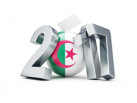 Parliamentary elections in Algeria on a white background 3D illustrationのeditorial素材