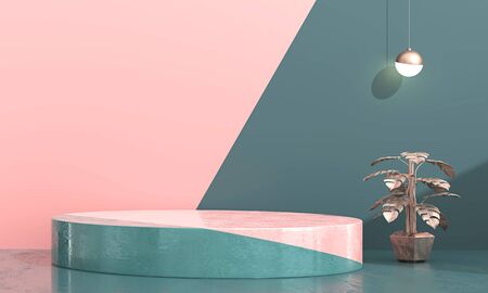 Abstract minimal stage for product display present background, 3d rendering.の写真素材
