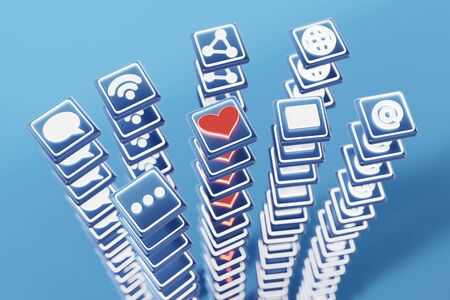 Social media Icon 3D rendering.