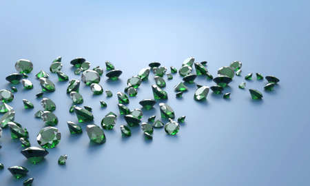 Deep Green Emerald Diamond Group background 3d illustration.