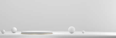 White Product display stage podium background 3d rendering.の写真素材