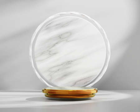 3D rendering abstract marble platform podium product presentation backdropの写真素材