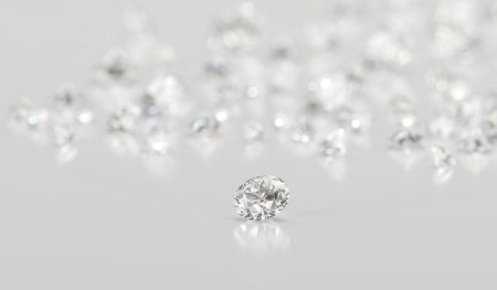 Diamonds group placed on glossy background 3d Rendering Soft Focusの写真素材
