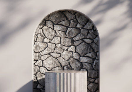 Abstract Minimal Modern Podium Platform For Product Display Showcase 3D Renderingの写真素材