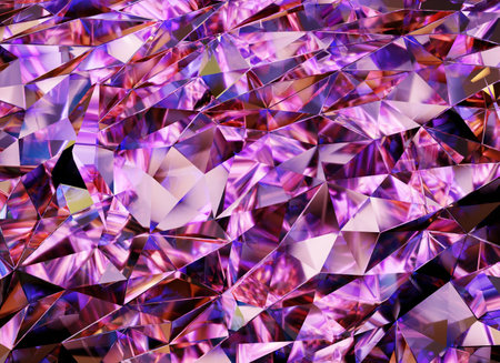 Luxury Abstract Realistic Purple Crystal Texture Reflection Close Up Background 3D renderingの写真素材