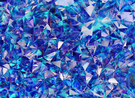 Abstract Blue Diamond Texture Crystal Close-Up Background, 3D rendering