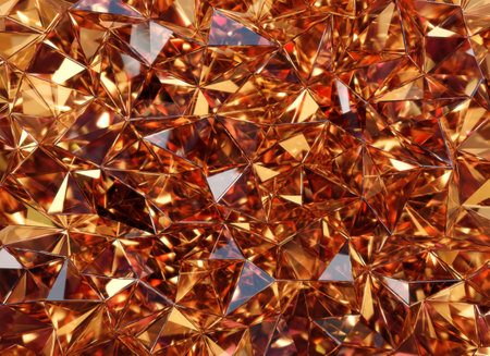 Luxury Abstract Realistic Gold Crystal Texture Reflection Close Up Background 3D rendering