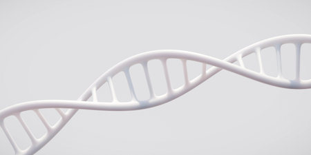 white dna structure isolated on white abstract background 3D renderの写真素材