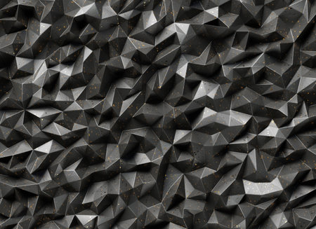 Abstract Realistic Black Geometry Mesh Texture Close Up Background 3D renderingの写真素材