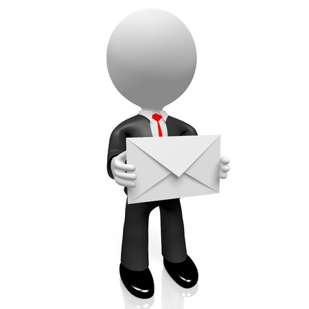 3D businessman - mail conceptの写真素材