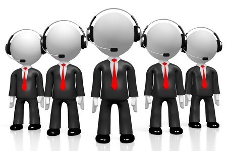 3D businessmen, call center conceptの写真素材
