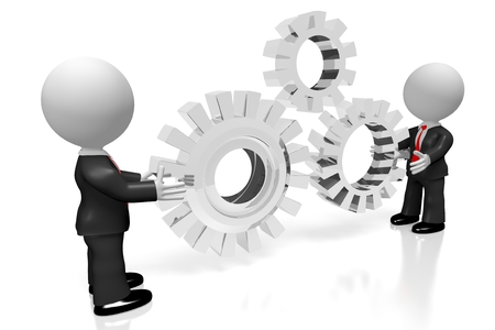 3D gears - teamwork, cooperation conceptの写真素材