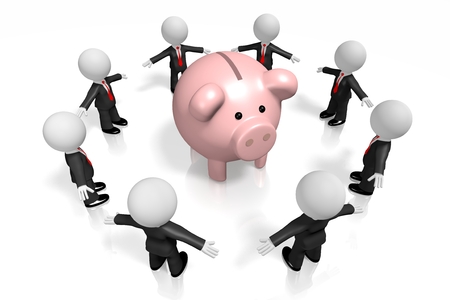 3D piggy-bank / savings conceptの写真素材