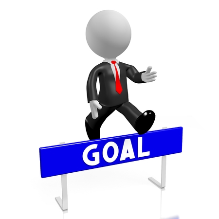 3D businessman/ goal conceptの写真素材