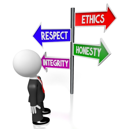 3D ethics, respect, honesty, integrity conceptの写真素材