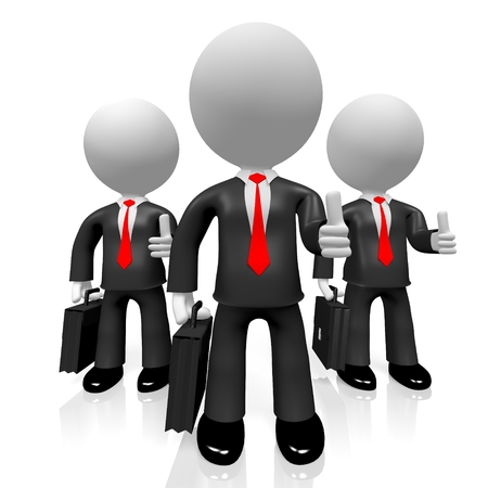 3D thumbs up business conceptの写真素材