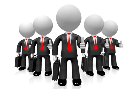 3D thumbs up business conceptの写真素材