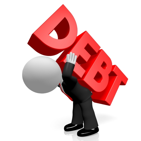 3D businessman/ debt conceptの写真素材