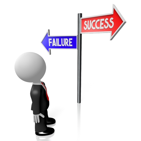 3D success and failure conceptの写真素材