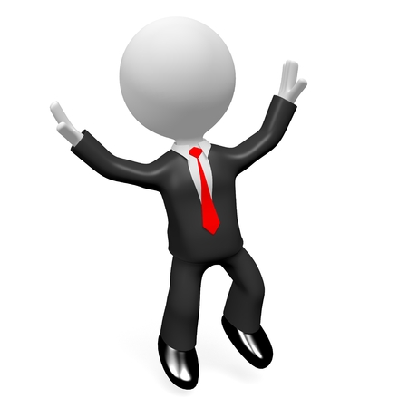 3D jumping businessmanの写真素材