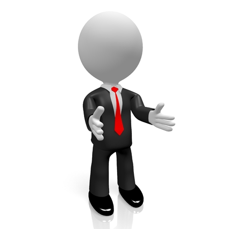 3D businessman/ welcome conceptの写真素材