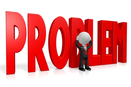 3D businessman/ problem conceptの写真素材