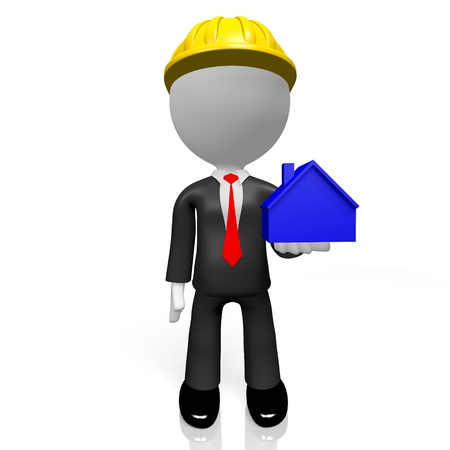 3D construction company/ house shapeの写真素材