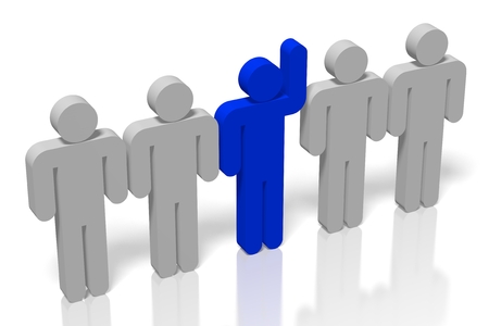 Out of the crowd conceptの写真素材