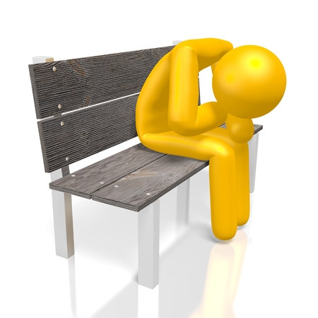 3D confused, sad conceptの写真素材