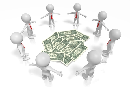 3D dollars conceptの写真素材