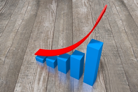 3D growth bar chart