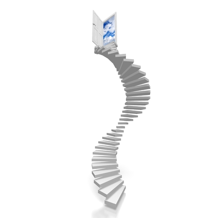 3D stairway to heaven conceptの写真素材