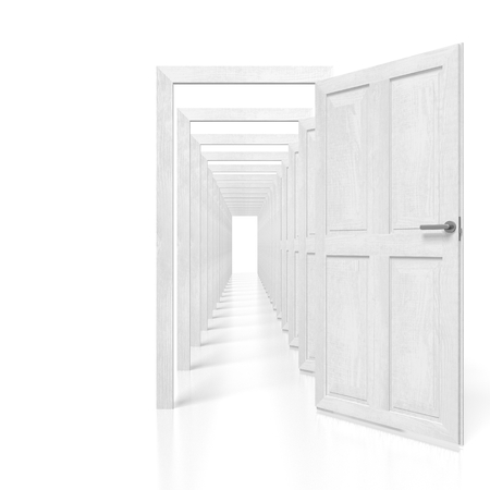 3D open doors conceptの写真素材