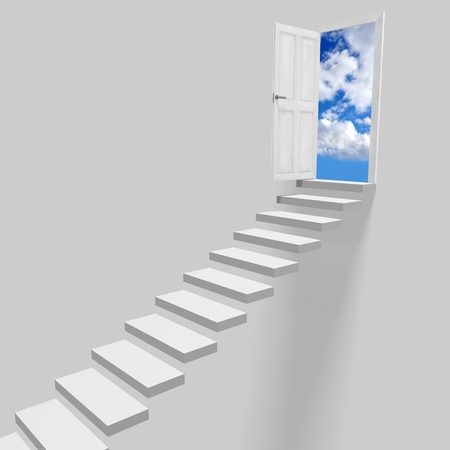 3D stairway to heaven conceptの写真素材