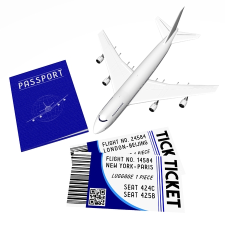 3D plane traveling conceptの写真素材