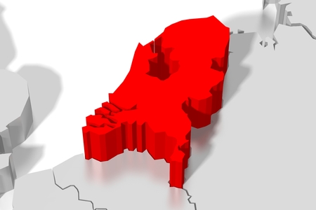 3D map - Netherlandsの写真素材