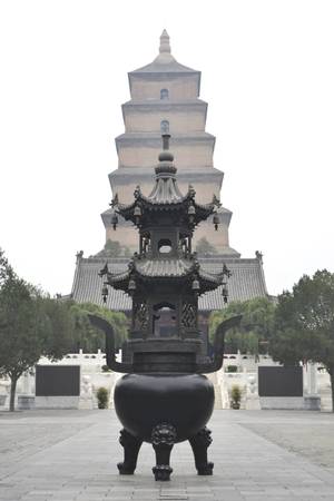 Wild Goose Pagoda, Xian city, Chinaのeditorial素材