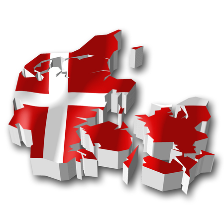 3D flag - Denmarkの写真素材