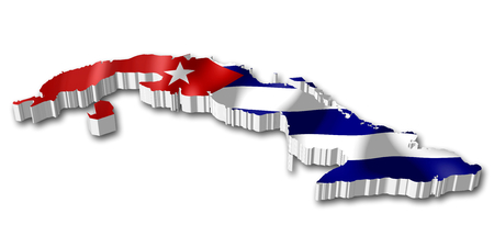 3D flag - Cubaの写真素材