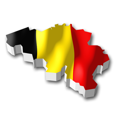 3D flag - Belgiumの写真素材